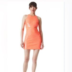 Alice + Olivia
Women's Orange Alice + Olivia Cara Mini Dress
